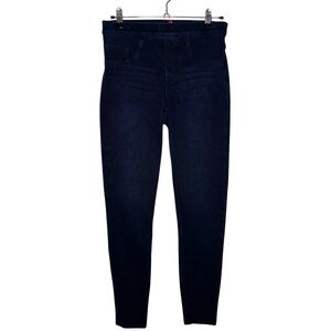 SPANX Dark Wash Leggings Small Women Skinny Pull On Stretch Jean-ish Blue Jeans